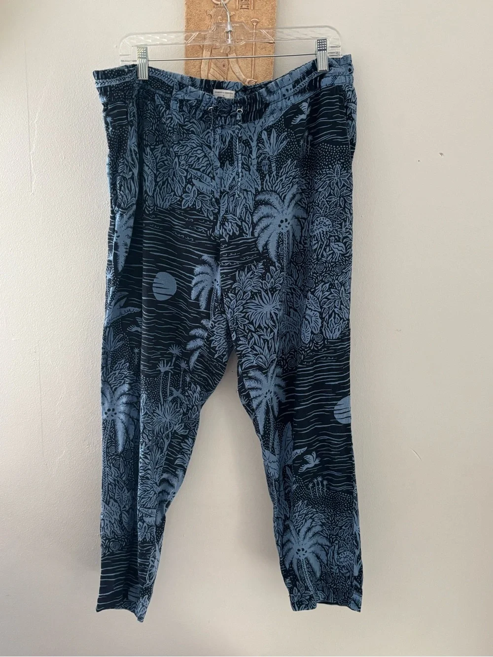 Desmond & Dempsey x H&M Linen Drawstring Pants Tropical Size 12